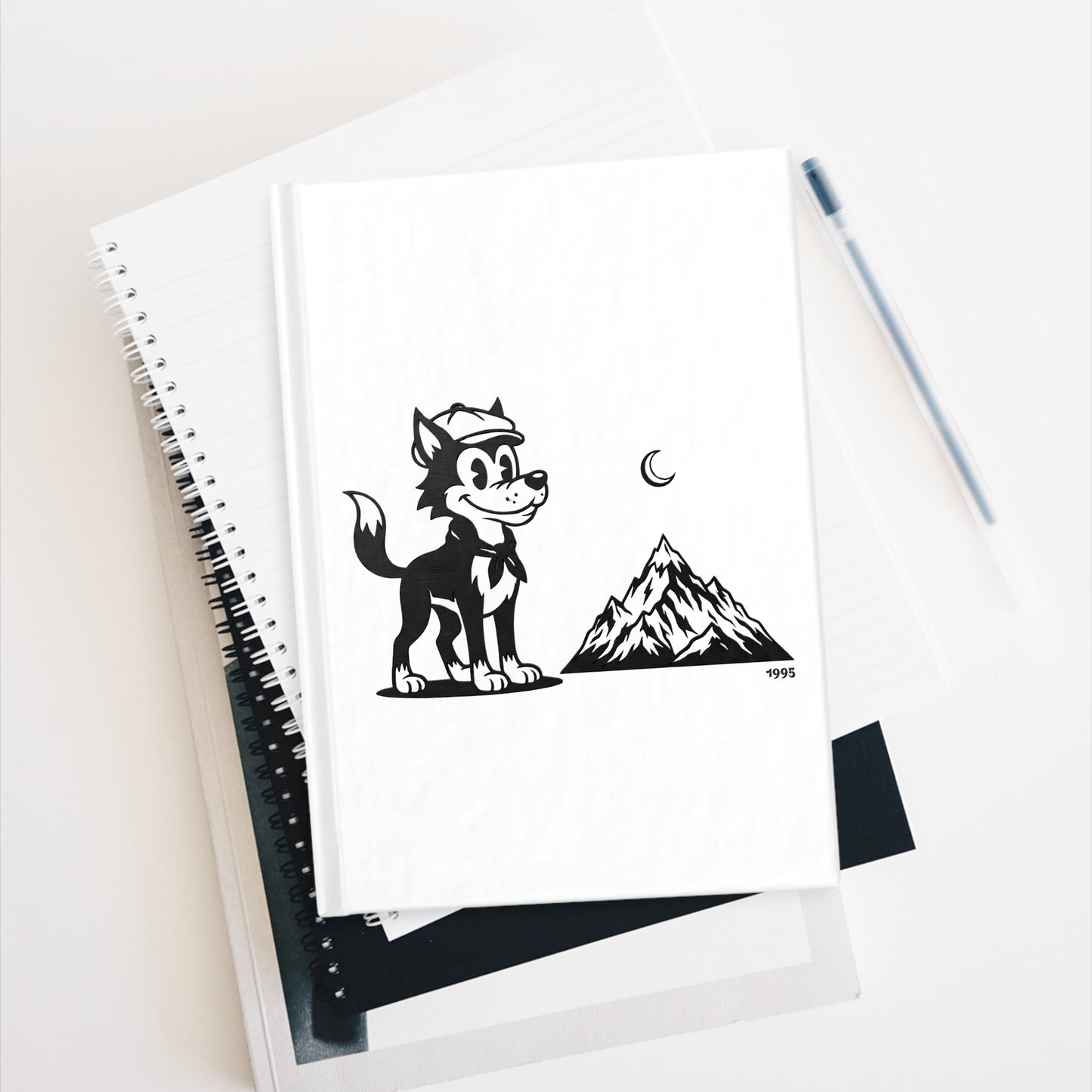 Retro Wolf Hardcover Journal (Blank Pages) | Vintage Cartoon Notebook for Writing, Ideas & Creative Expression