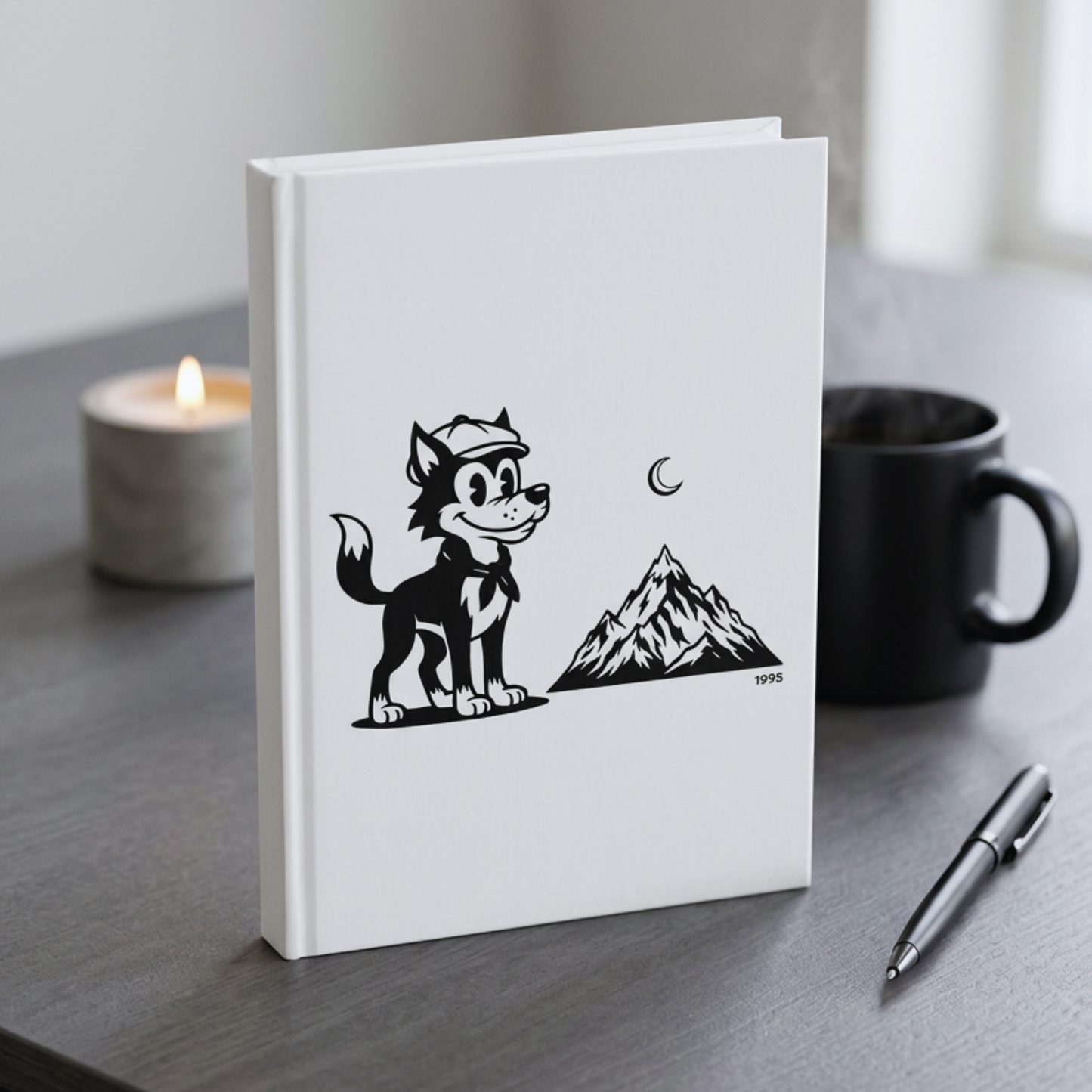 Retro Wolf Hardcover Journal (Blank Pages) | Vintage Cartoon Notebook for Writing, Ideas & Creative Expression