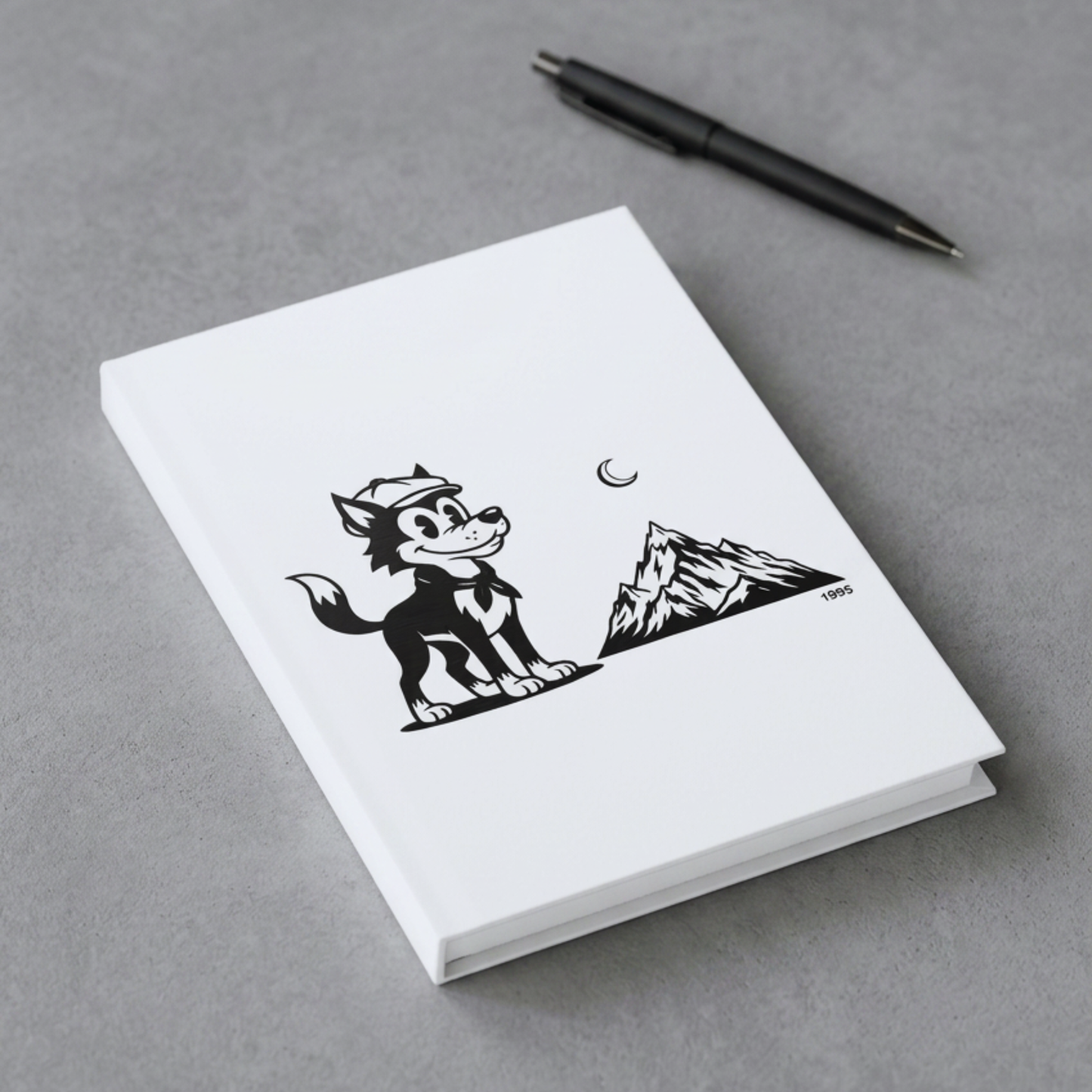 Retro Wolf Hardcover Journal (Blank Pages) | Vintage Cartoon Notebook for Writing, Ideas & Creative Expression