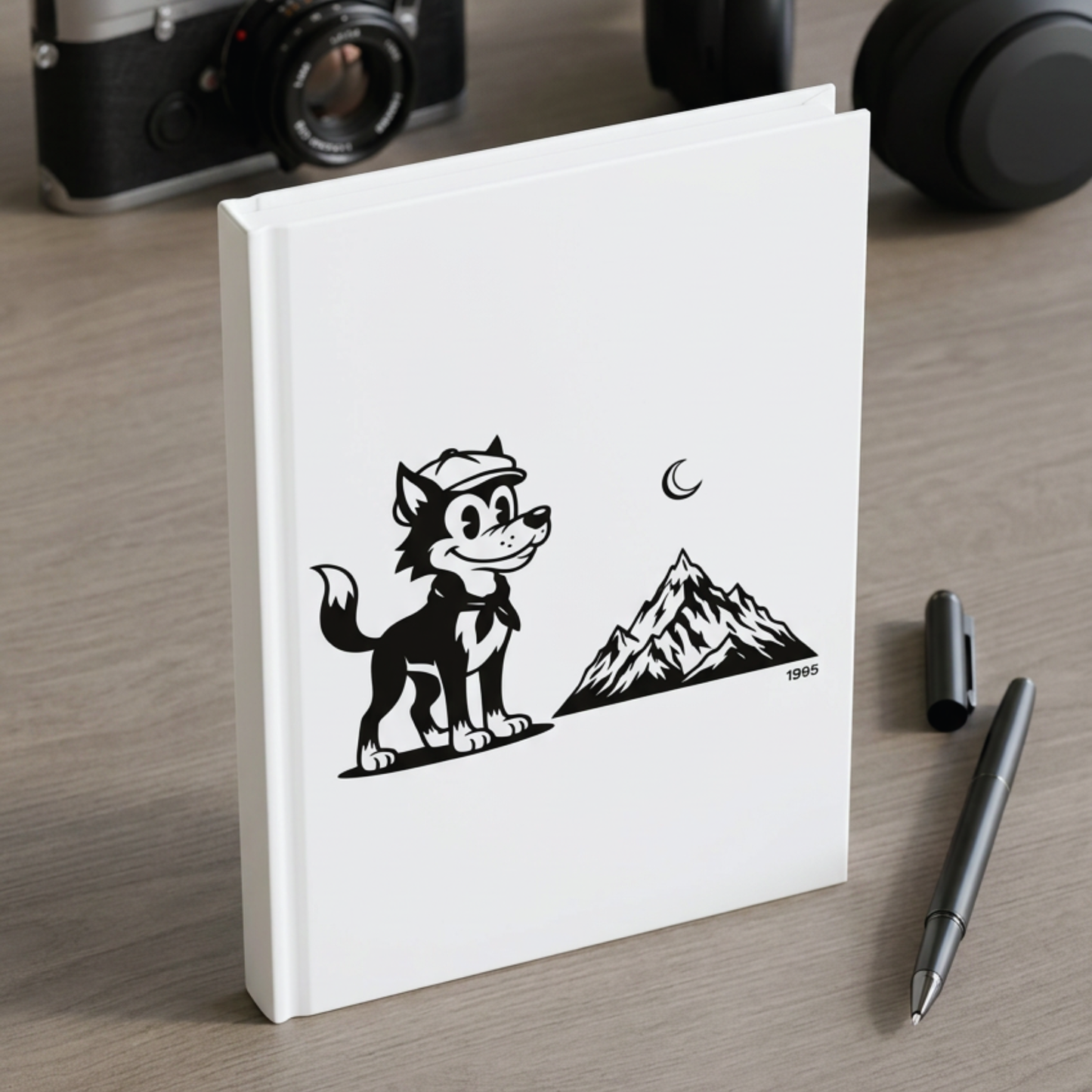 Retro Wolf Hardcover Journal (Blank Pages) | Vintage Cartoon Notebook for Writing, Ideas & Creative Expression