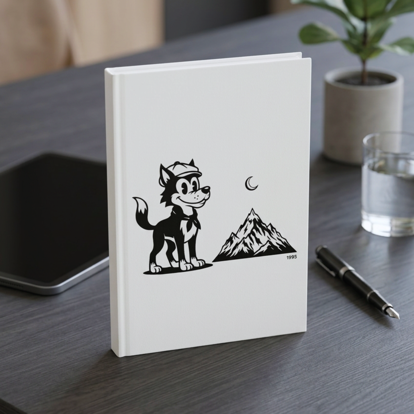 Retro Wolf Hardcover Journal (Blank Pages) | Vintage Cartoon Notebook for Writing, Ideas & Creative Expression