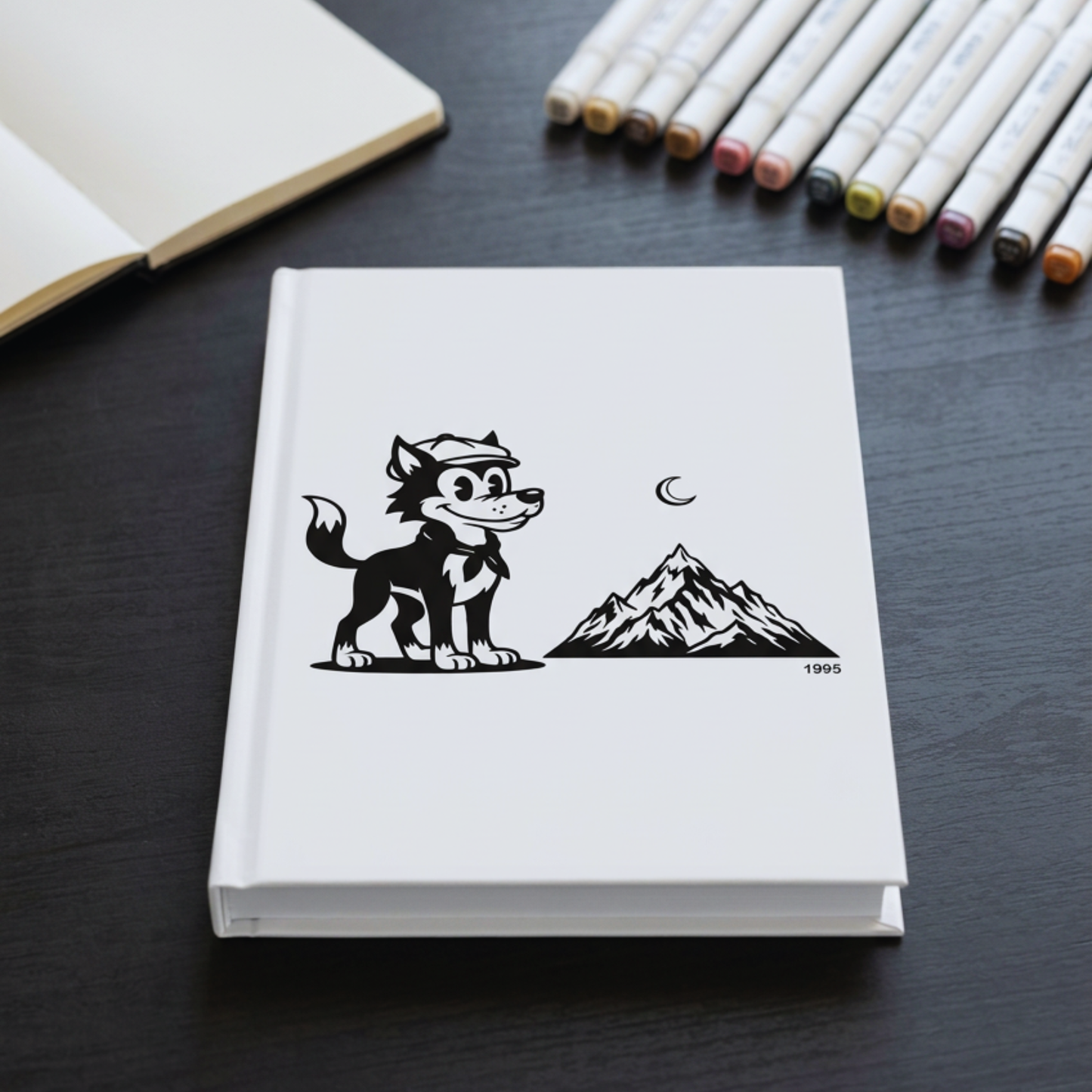 Retro Wolf Hardcover Journal (Blank Pages) | Vintage Cartoon Notebook for Writing, Ideas & Creative Expression