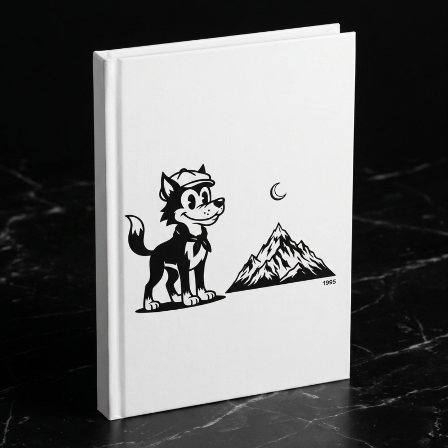 Retro Wolf Hardcover Journal (Blank Pages) | Vintage Cartoon Notebook for Writing, Ideas & Creative Expression