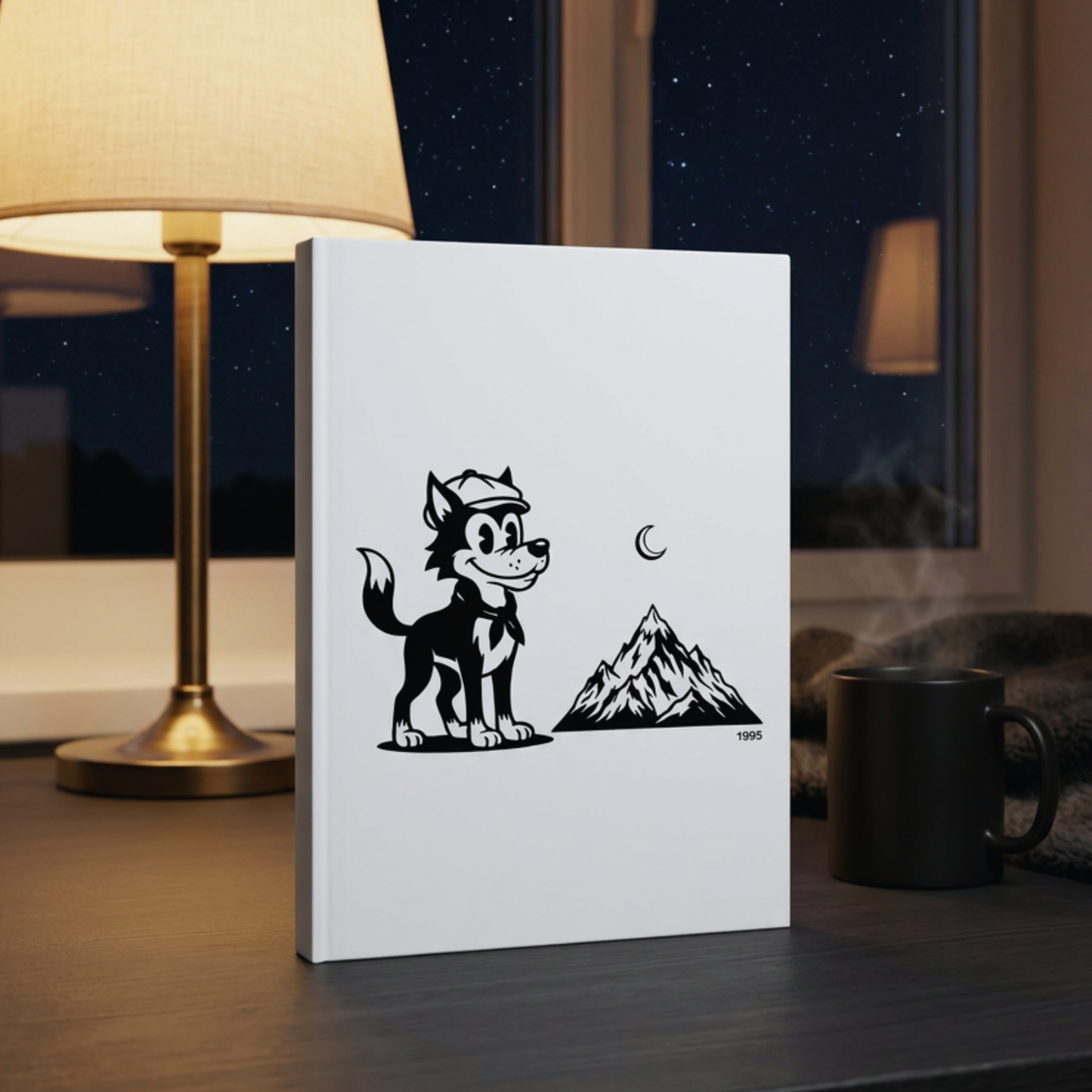 Retro Wolf Hardcover Journal (Blank Pages) | Vintage Cartoon Notebook for Writing, Ideas & Creative Expression