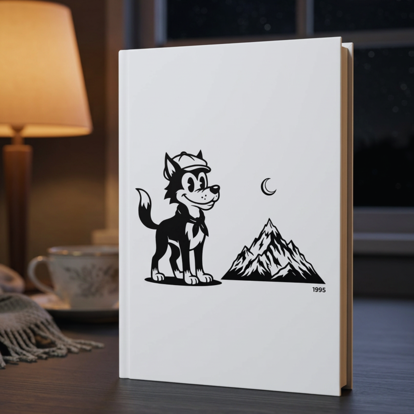 Retro Wolf Hardcover Journal (Blank Pages) | Vintage Cartoon Notebook for Writing, Ideas & Creative Expression