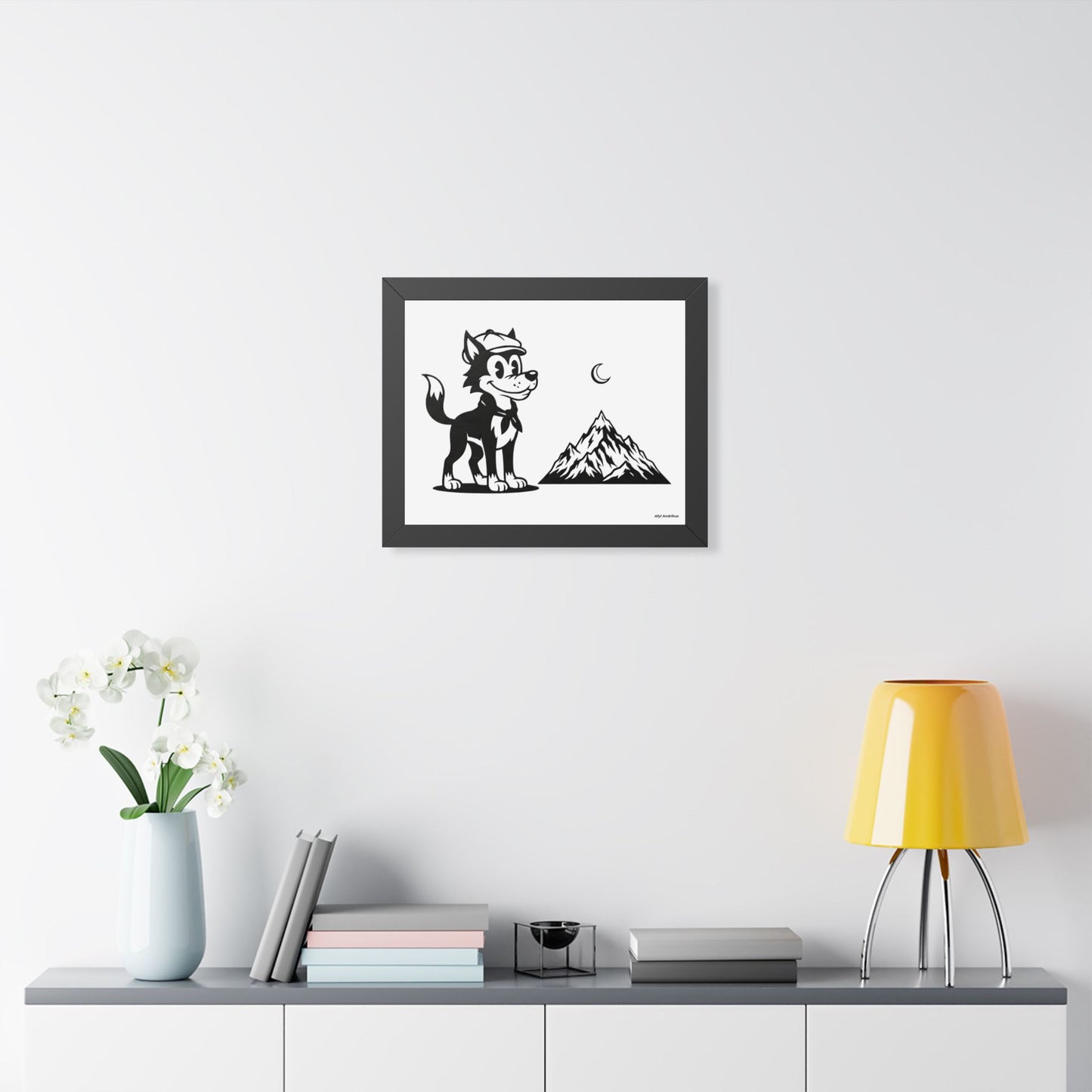 Retro Wolf Vintage Cartoon Framed Poster Wall Art