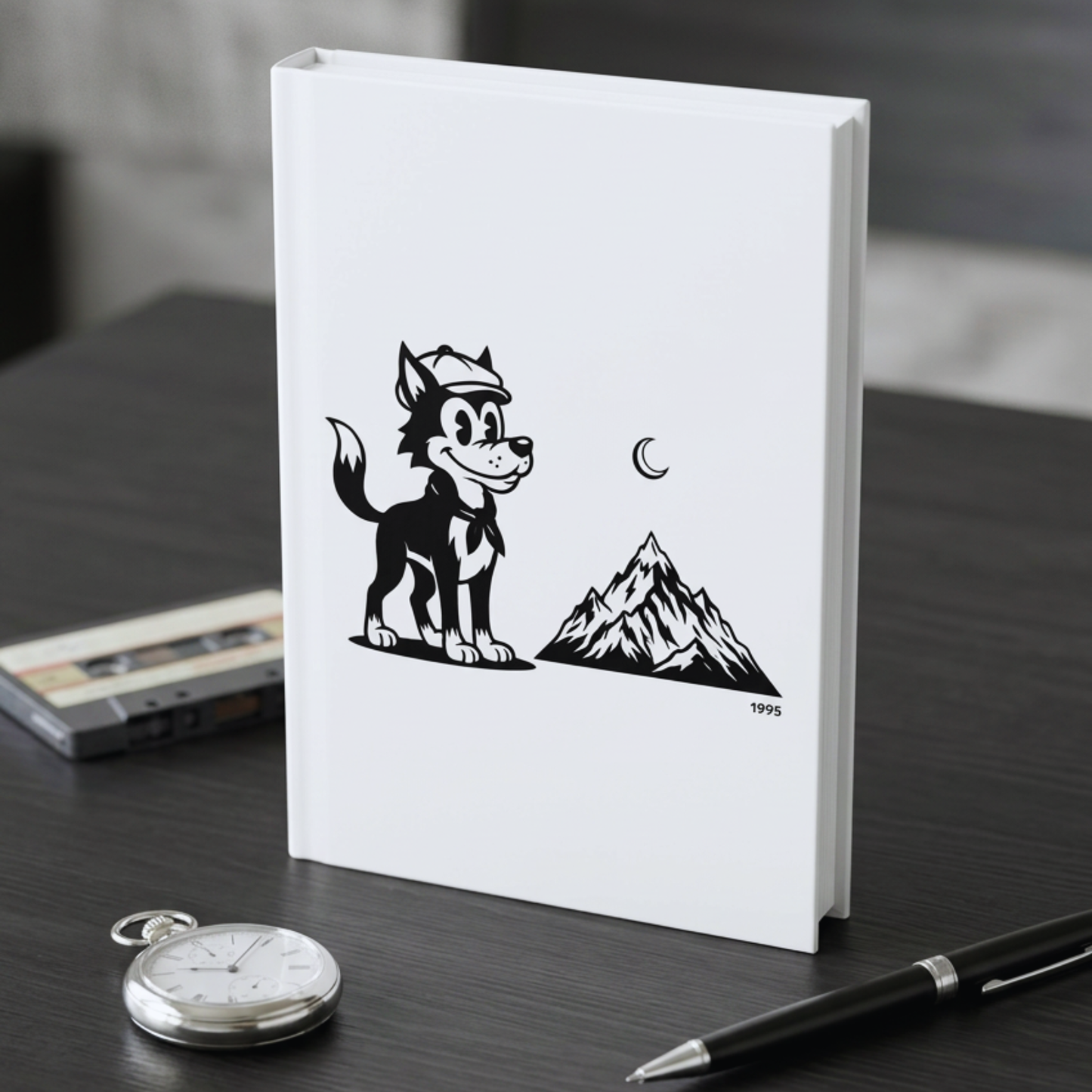 Retro Wolf Hardcover Journal (Blank Pages) | Vintage Cartoon Notebook for Writing, Ideas & Creative Expression