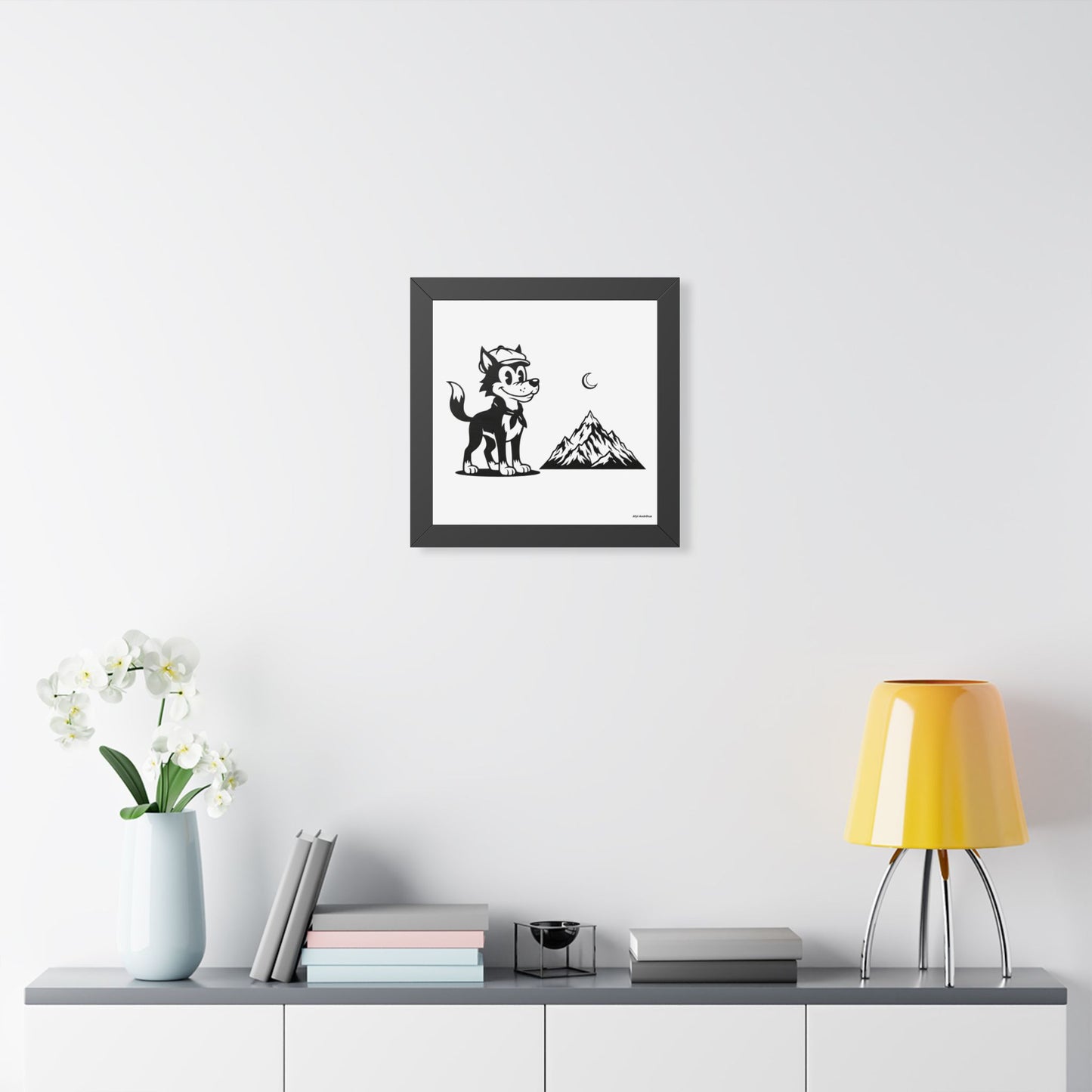 Retro Wolf Vintage Cartoon Framed Poster Wall Art