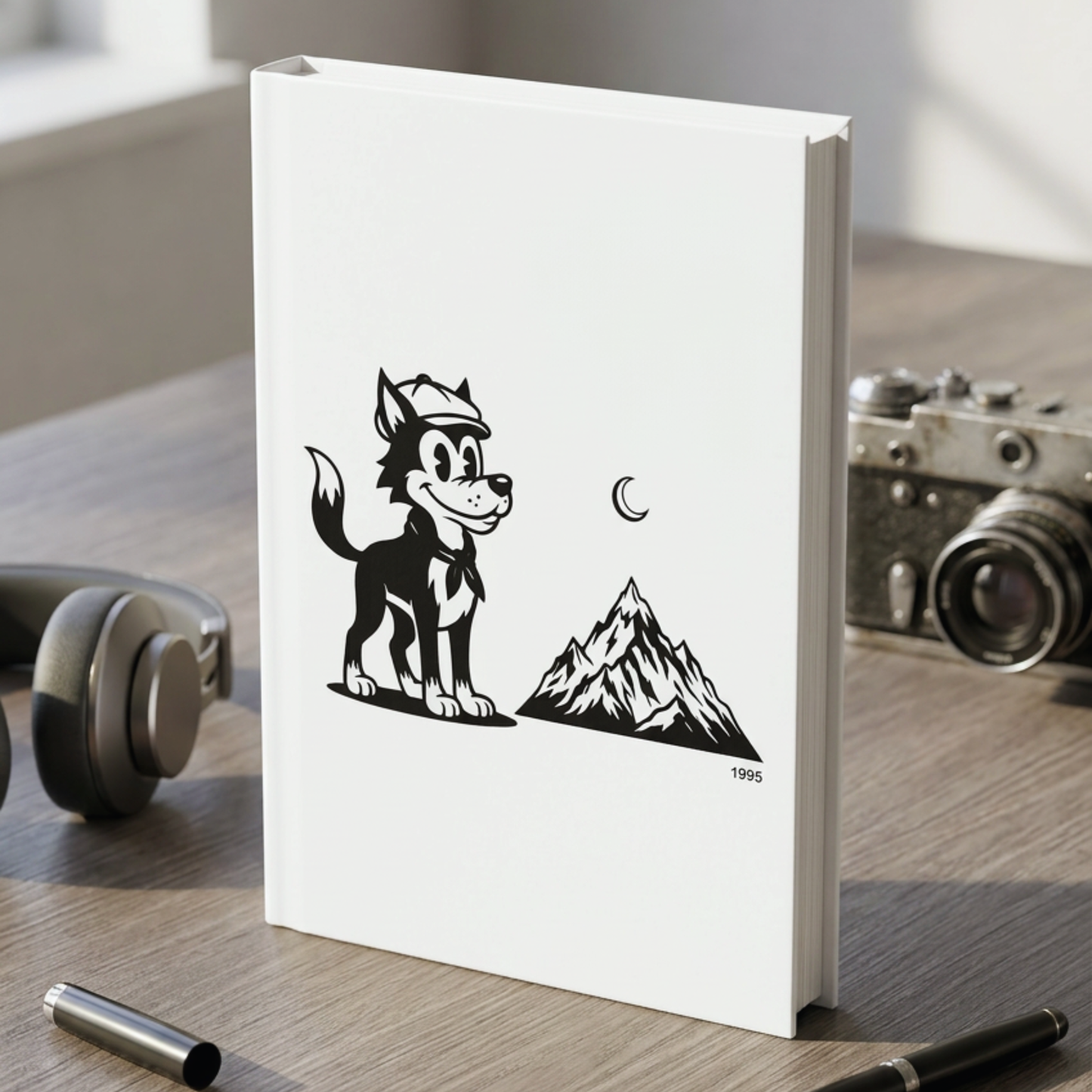Retro Wolf Hardcover Journal (Blank Pages) | Vintage Cartoon Notebook for Writing, Ideas & Creative Expression