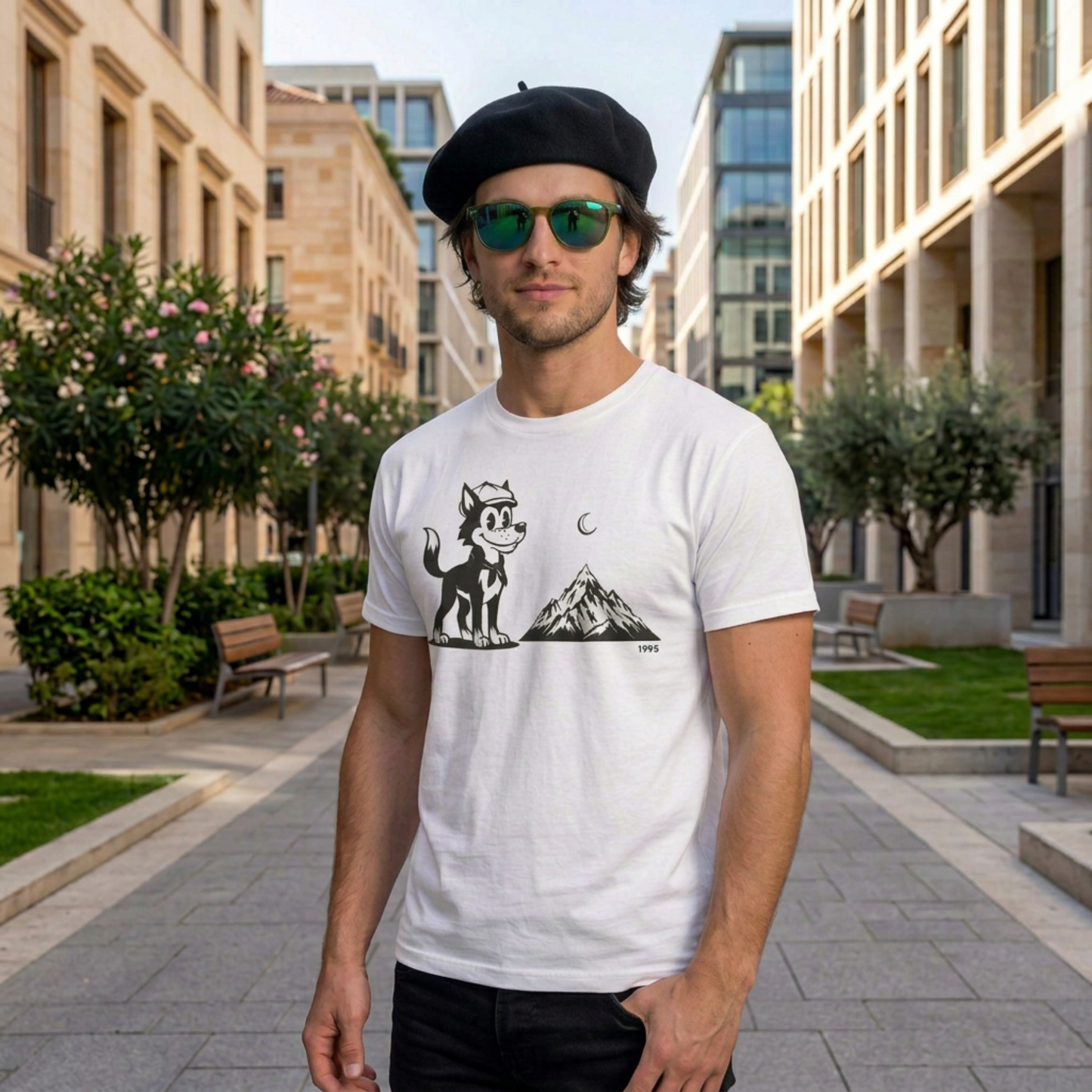 Retro Wolf Graphic T-Shirt | Unisex 90s Cartoon Streetwear & Indie Aesthetic Tee