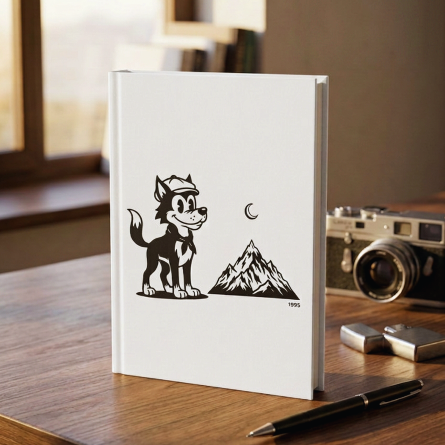Retro Wolf Hardcover Journal (Blank Pages) | Vintage Cartoon Notebook for Writing, Ideas & Creative Expression