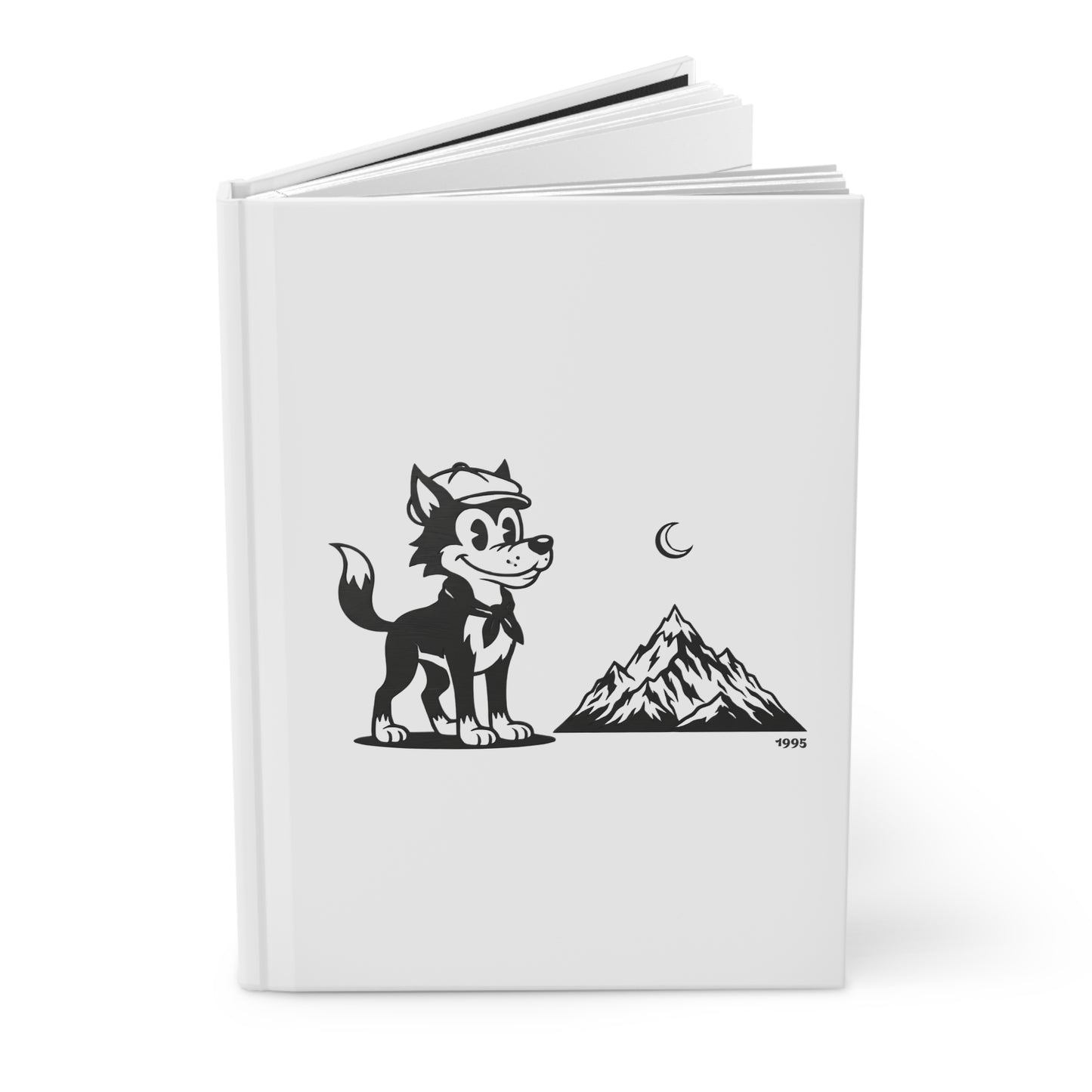 Retro Wolf Hardcover Journal (Lined Pages) | Vintage Cartoon Notebook for Writing & Journaling